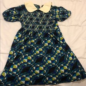 60s Vintage Geometric Mini Dress Peter Pan Collar